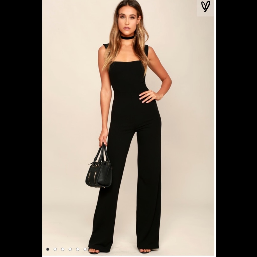 Lulus Square Neck Black Jumpsuit